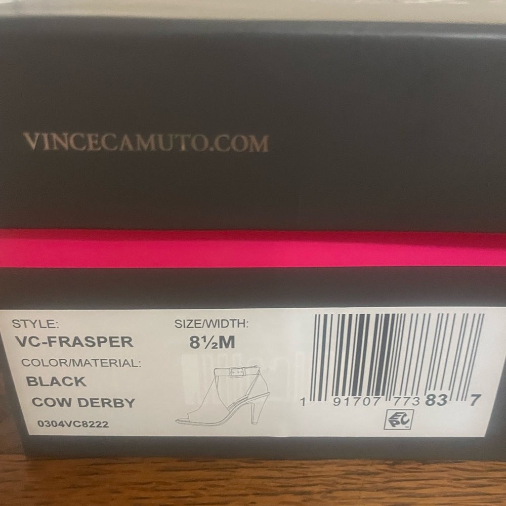 Vince Camuto Black Cow Derby Heels NWB